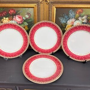 Elegant Red and Gold by Royal Albert charger Plate Set of 4